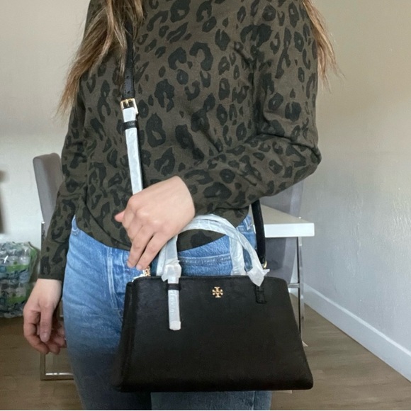 NWT authentic tory burch black tote bag , crossbody & matching wallet - Picture 13 of 14